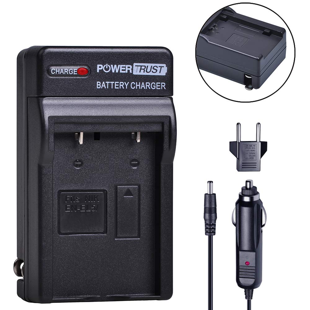 PowerTrust 3X EN-EL5 EL5 Battery and Fast Charger Kits for Nikon ENEL5 CoolPix 3700, 4200, 5200, 5900, 7900, P3, P4, P80, P90, P100, P500, P510, P520