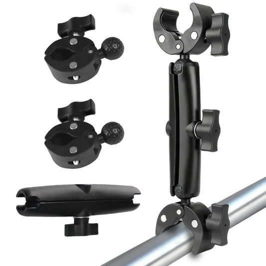 Rctiotuw Universal Sports Camera Mount, Double Clamp with 360° Magic Arm, Heavy-Duty Ball Head Mount, for GoPro,360 Stabilizer (Large)