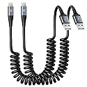 Coiled Lightning Cable, iPhone Charger Cable 3FT for Car, 2 Pack [Apple MFi Certified] 3 Feet Lightning Cord Compatible with iPhone14/13/12/11 Pro…