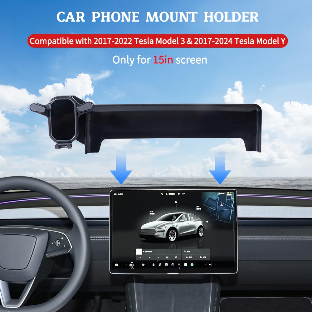 swifeather for Tesla Phone Holder Mount Model 3 2017-2022 Model Y 2017-2024 Accessories Accessory, Car Phone Holder Mount Compatible with Tesla 15"