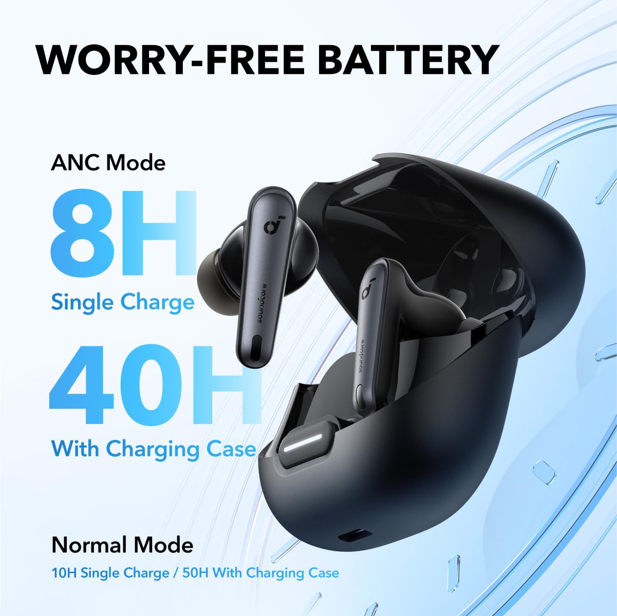 Soundcore by Anker Liberty 4 NC Wireless Noise Cancelling Earbuds, 98.5% Noise Reduction, Adaptive Noise Cancelling to Ears and Environment, Hi-Res