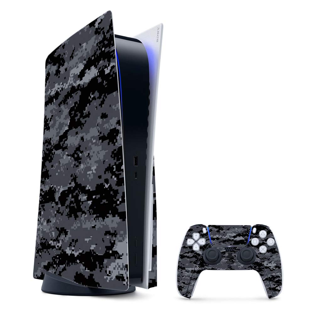 MightySkins Gaming Skin for PS5 / Playstation 5 Bundle - Digital Camo | Protective Viny wrap | Easy to Apply and Change Style | Made in The USA