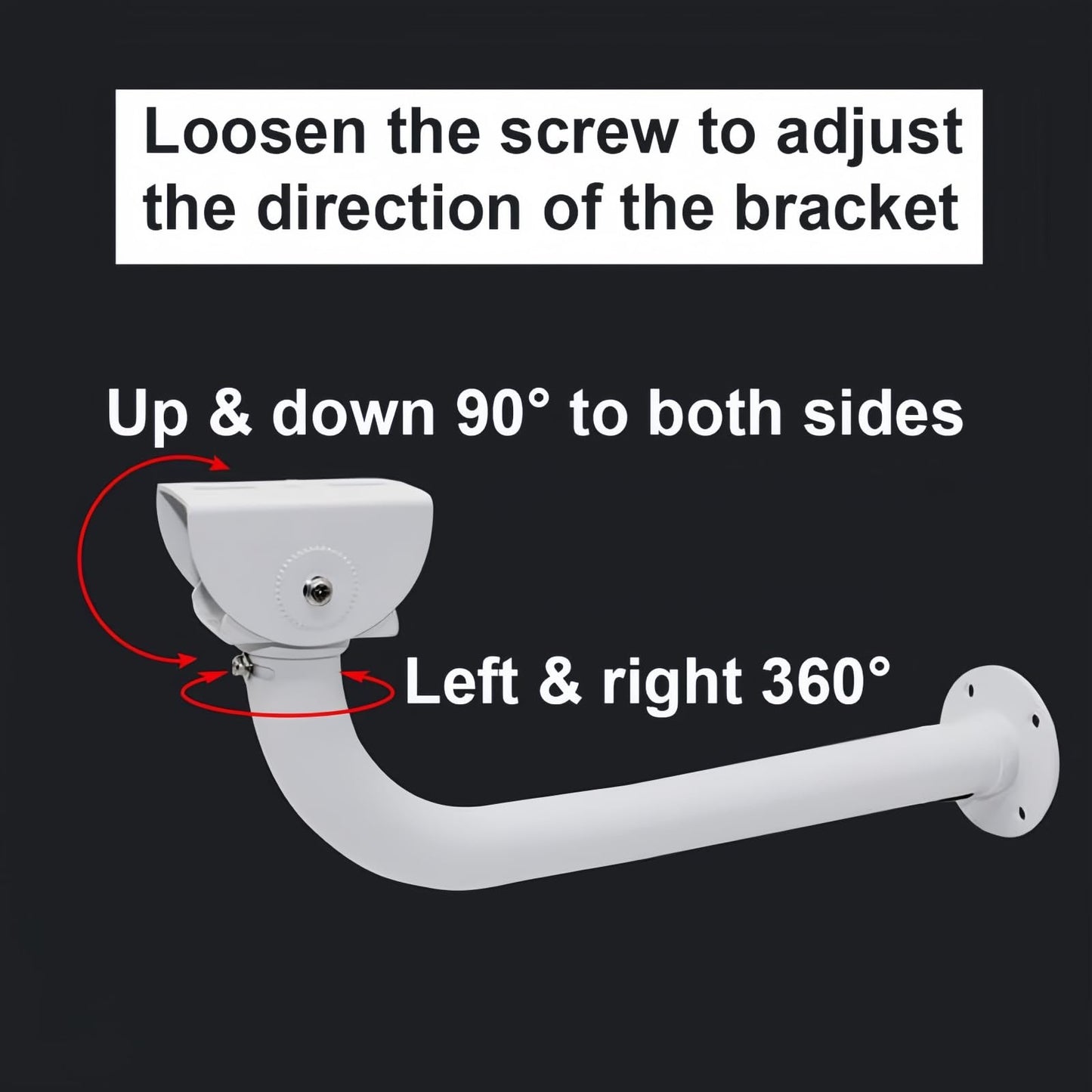 GledeYeTec CCTV Surveillance Security Camera J Mount Bracket,300mm/12 Wall Mount Heavy-Duty Shield Support Rod for Hikvision Dahua Outdoor Bullet