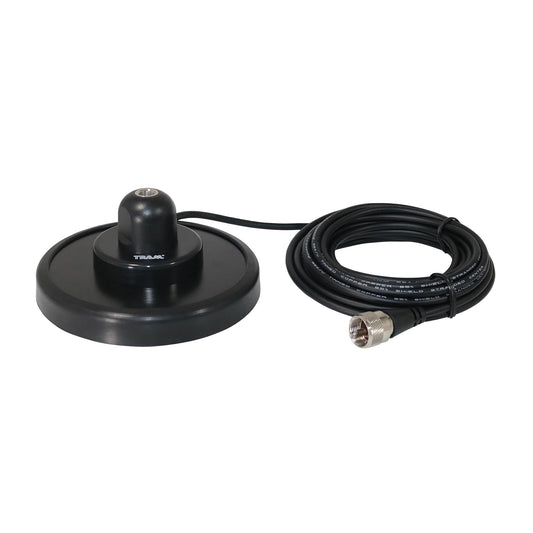 Tram® 5-Inch Black Steel NMO Magnet Mount with RG58 Coaxial Cable and UHF PL-259 Connector