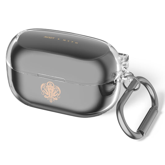 for Aviot TE-V1R-HEN Hololive Case Cover, Clear Soft TPU Protective Case Cover, Compatible with AVIOT TE-V1R-Hen Hololive Charging Case with Carabiner