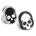 homEdge Cell Phone Skull Ring Grip, Set of 2 Packs 360° Adjustable Finger Ring Holder, Suitable for Magnetic Car Mount Kickstand for Cell Phone-Black