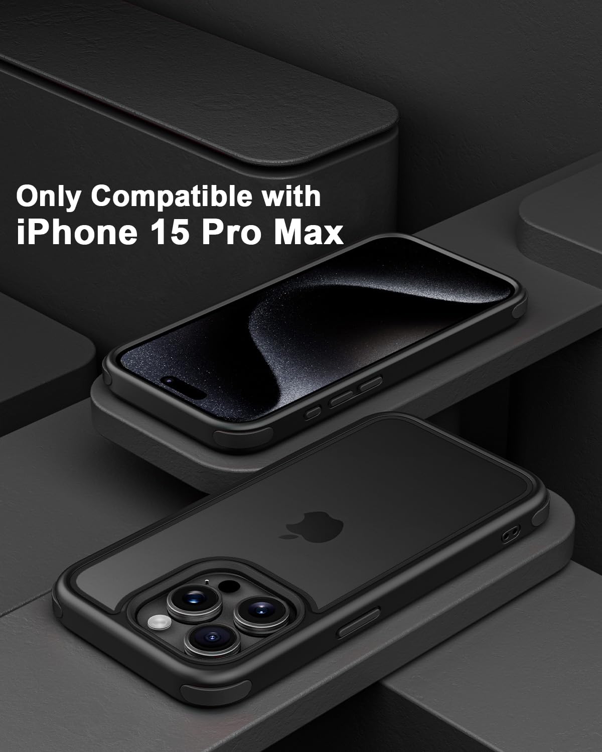 Mobnano Compatible with iPhone 15 Pro Max Case, with Multicolor Protective Shockproof Bumpers, Crystal Clear Back Not Yellowing Anti-Scratch Hard PC