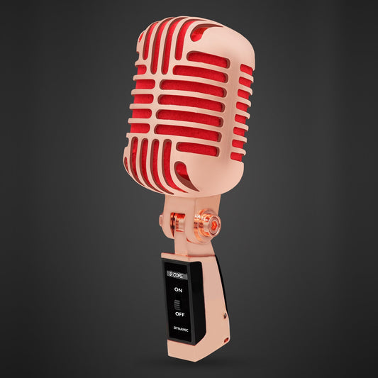 5 CORE Retro Dynamic Vocal Iconic Microphone Vintage Style Classic Cardioid Unidirectional High Sensitivity Universal XLR Mic Stand Compatible for On