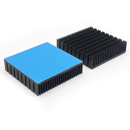 Awxlumv 2PCS Aluminum Heat Sink 60mmx60mmx15mm with Thermal Conductive Adhesive Tape, Square Module Heatsink Profile Cooling Fin Cooler for Chip CPU