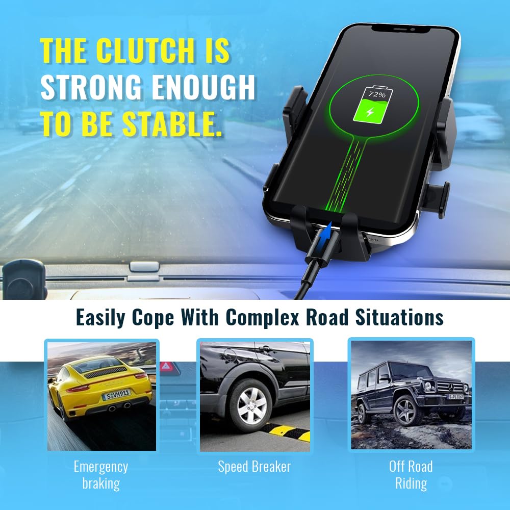 Upgraded 3-in-1 Phone Holders for Your Car, Heavy-Duty Car Phone Mount for Dashboard, Windshield & Vent, Universal Cell Phone Holder for iPhone
