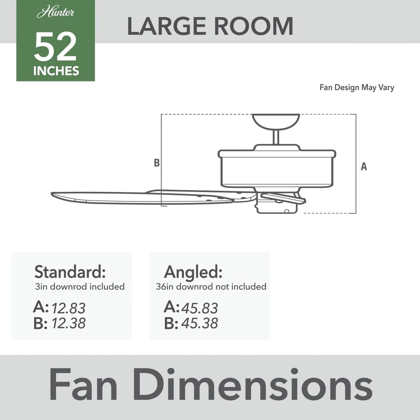Hunter Fan 52 Inch Casual Matte Black Finish Indoor Ceiling Fan With 6 Blades and Pull Chain (Renewed)