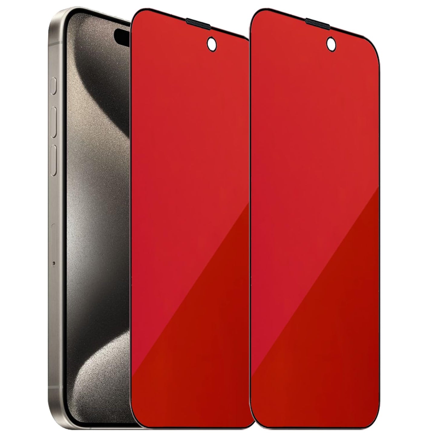 BWEDXEZ 2 Pack Anti-Blue Privacy Tempered Glass for iPhone 15 Pro Max Anti-Spy Screen Protector Anti-Peeping Film Gradient Colorful 6.7 inch