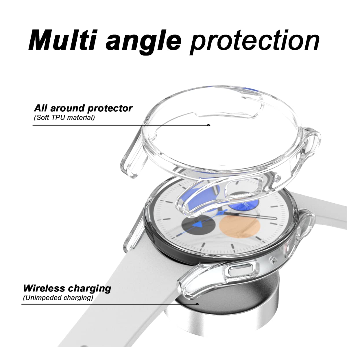 Rc-Z [4-Pack] for Samsung Galaxy Watch 6 40mm Screen Protector Case, Protective Soft TPU Face Cover Replacement Bumper Accessories for Galaxy Watch 6