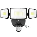 Onforu 75W LED Flood Light Motion Sensor Outdoor, 7000lm Dusk to Dawn Flood Light, Security Light with Three Head, IP65 Waterproof Exterior