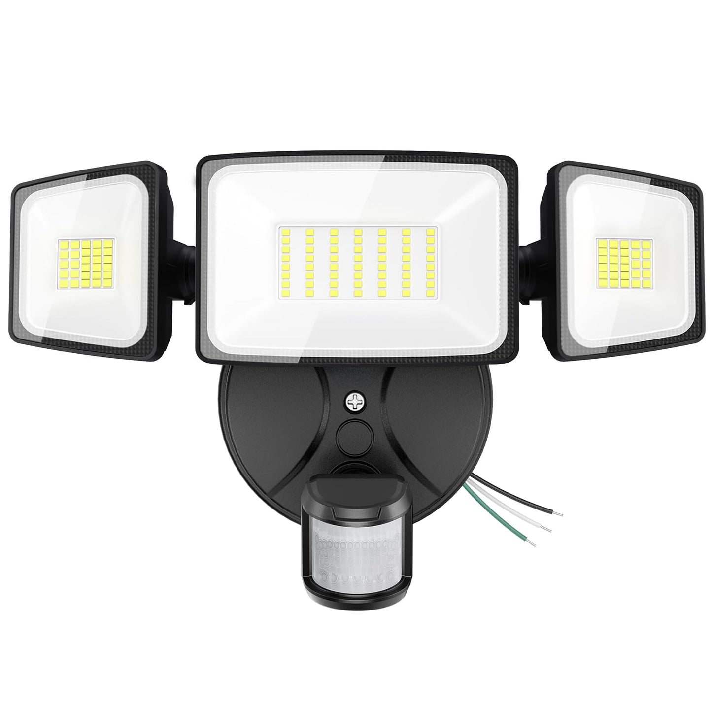 Onforu 75W LED Flood Light Motion Sensor Outdoor, 7000lm Dusk to Dawn Flood Light, Security Light with Three Head, IP65 Waterproof Exterior