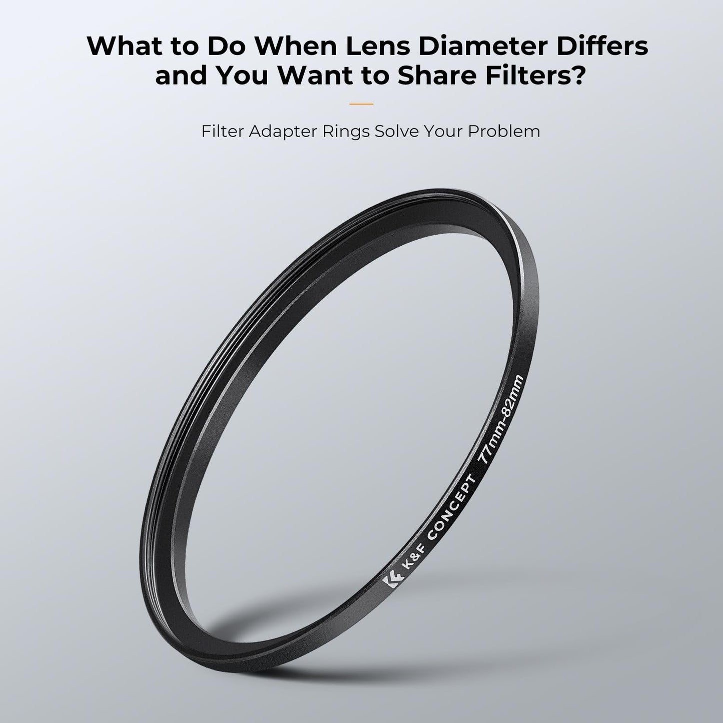 K&F CONCEPT 18 Pieces Filter Ring Adapter Set, Camera Lens Filter Metal Stepping Rings Kit (Includes 9pcs Step Up Ring Set + 9pcs Step Down Ring Set)