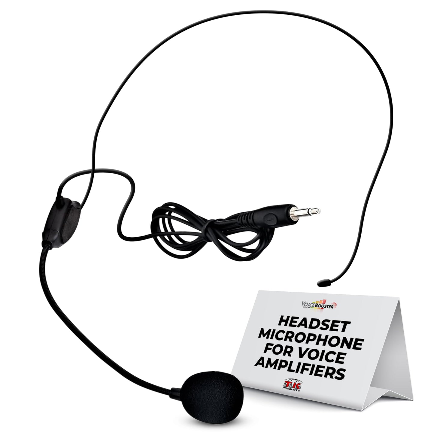 Voicebooster Speak Out Headset Microphone Lightweight Adjustable Boom Mic with Feedback Control - 3.5mm Plug for Voice Amplifiers for Public Speaking