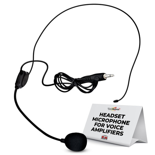 Voicebooster Speak Out Headset Microphone Lightweight Adjustable Boom Mic with Feedback Control - 3.5mm Plug for Voice Amplifiers for Public Speaking