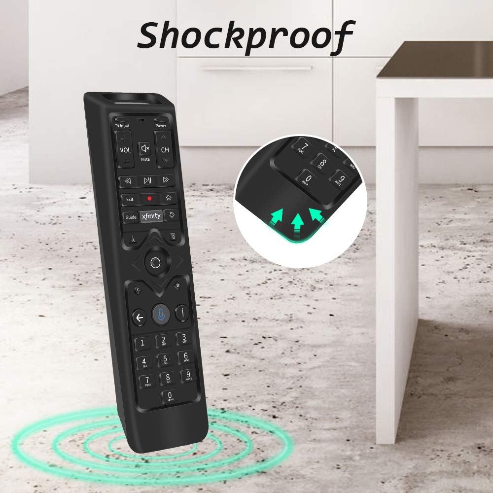 Silicone Protective Case for XFinity XR15 Voice Control Remote, Compatible Case Holder with Shock Bumper and Battery Cover - Black