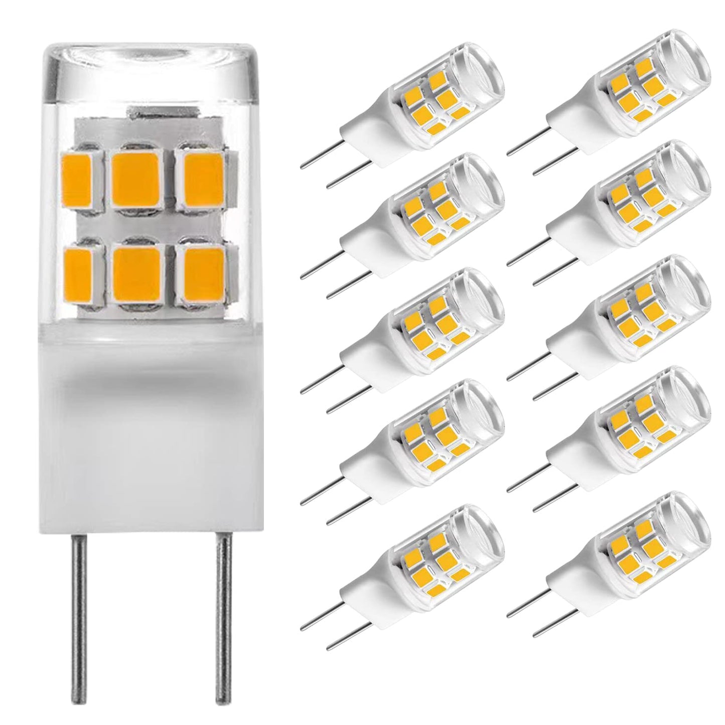 SSQY G8 LED Bulb 3W Equivalent to G8 Halogen Bulb 20W-25W, T4 JCD Type Bi-Pin G8 Base, AC 120V G8 Bulb Warm White 3000K for Under Cabinet Light, Under