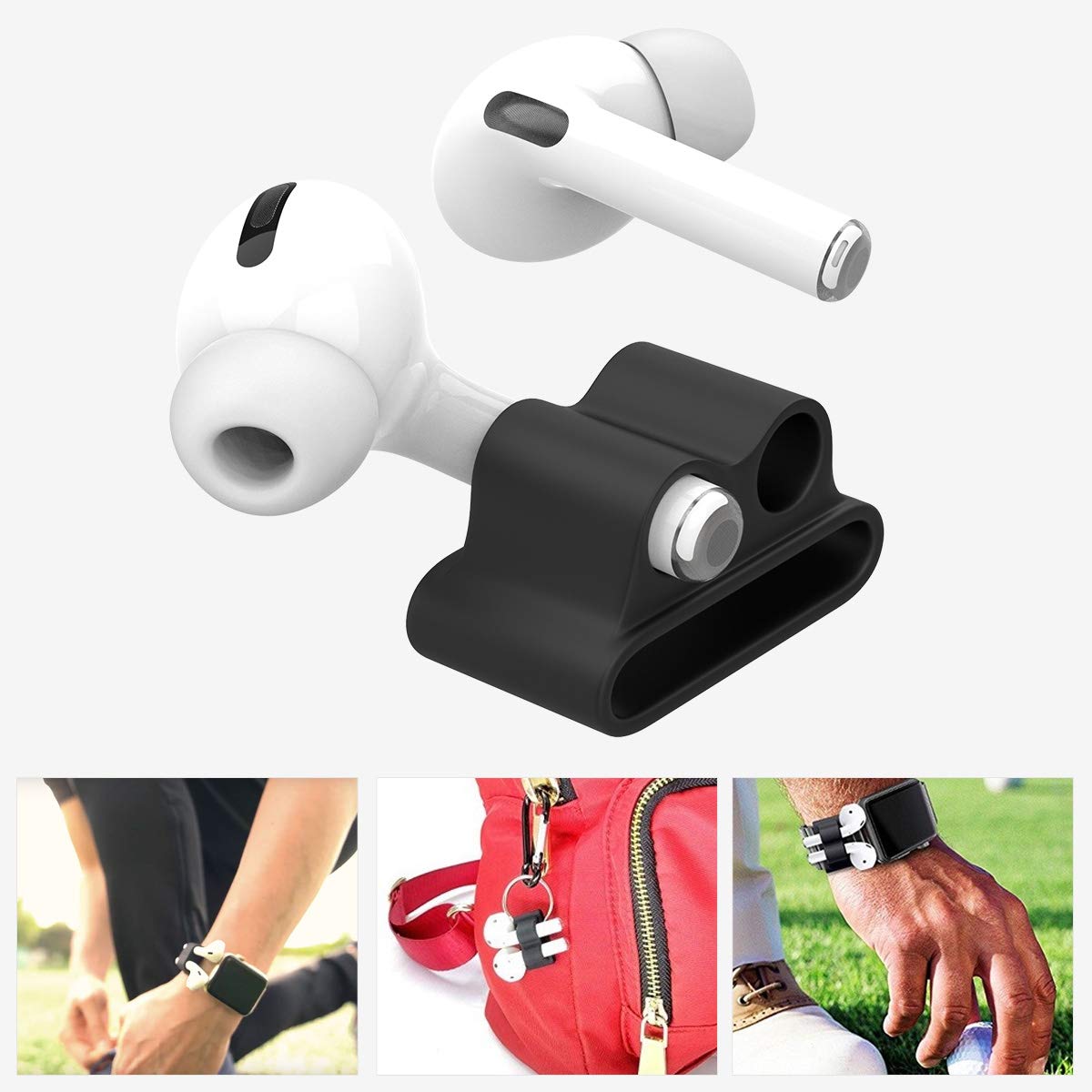 Anti-Lost Silicone Watch Strap Holder for AirPod Pro 2/AirPod 3 2 1, Airpod Watch Band Holder, Airpod Accessories Holder for Sports Exercise
