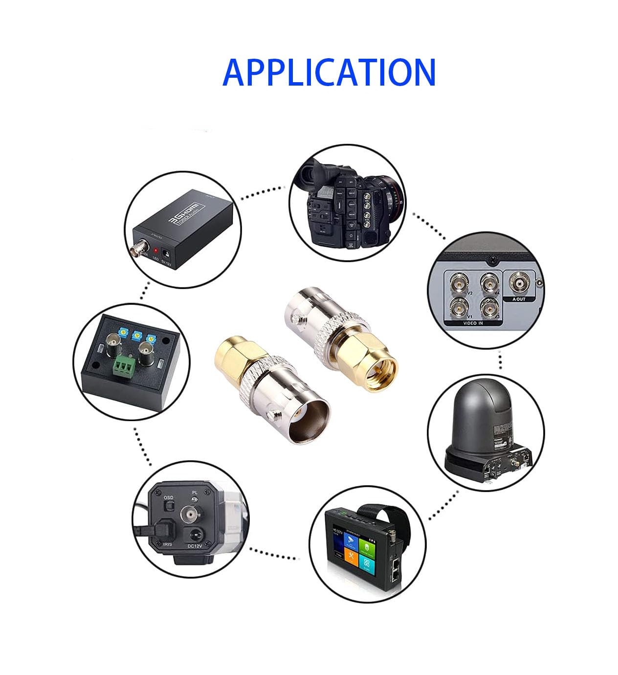 DHT Electronics 2pcs RF coaxial Coax Adapter SMA Male to BNC Female