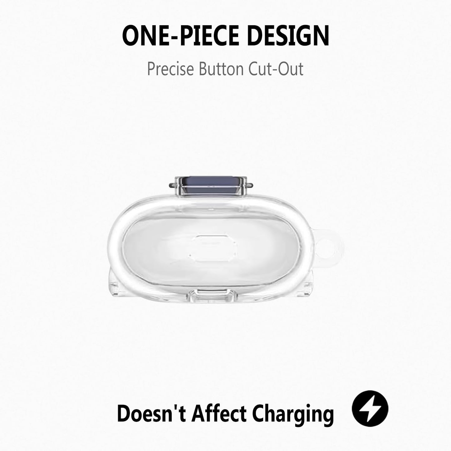 Geiomoo PC Cover for Google Pixel Buds 2a (2025) Case, Flexible Scratch Resistant Protective with Carabiner (Clear)
