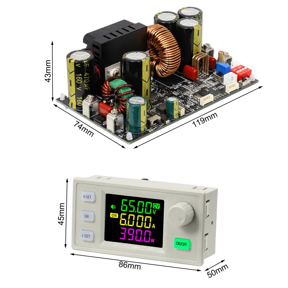 DC Buck Converter, 12V-140V to 0.5V-125V DC-DC Step Down Module CVCC Adjustable Buck Voltage Converter with LCD Controller