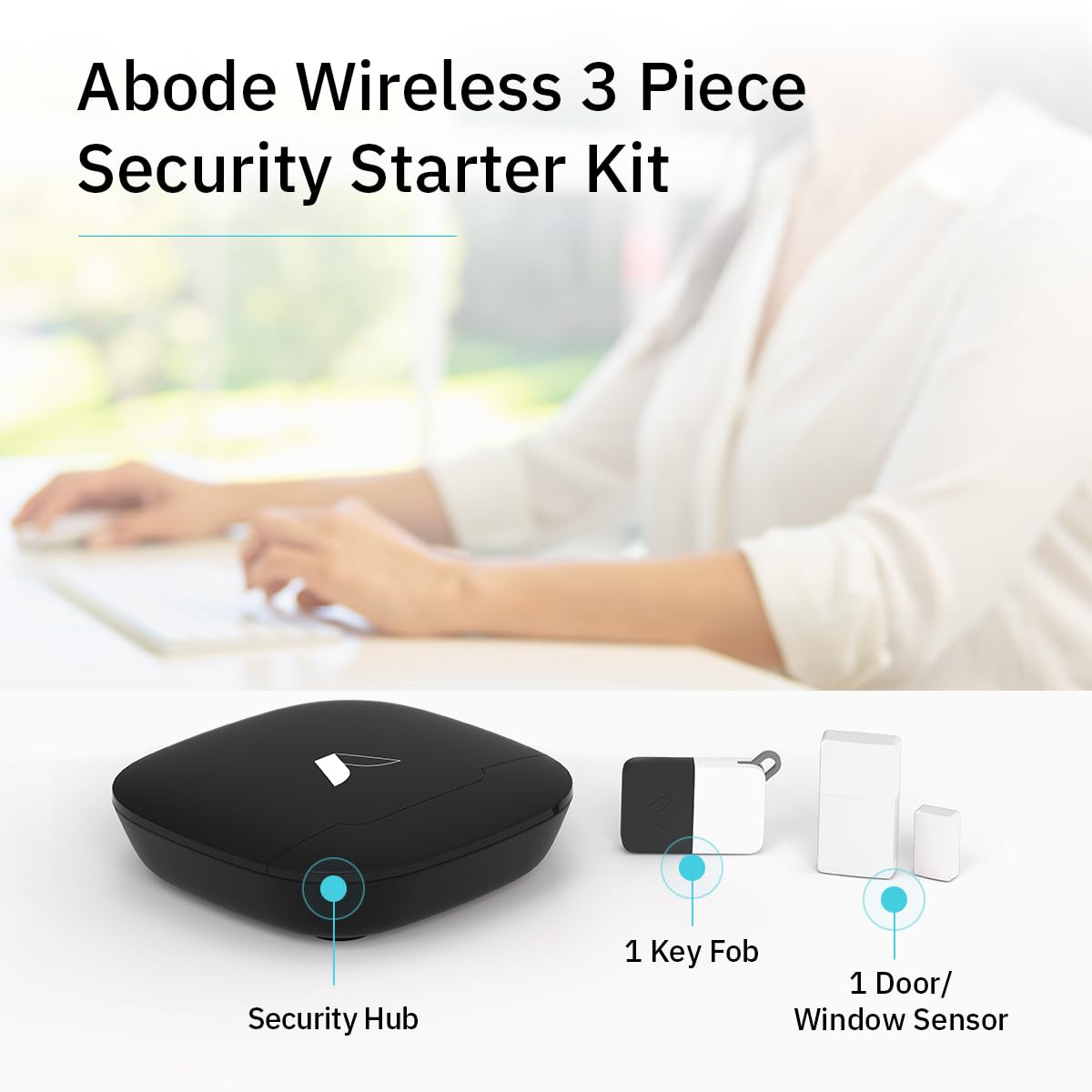 Abode 3 Piece Wireless Security Kit - Expandable to Protect Your Whole Home - Easy DIY Installation Optional Professional Monitoring Compatible