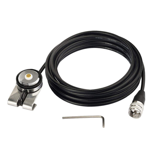 Bingfu Vehicle Mobile Radio Antenna NMO Mount Fix Bracket Lip Mount with 5m 16.5 feet RG58 Cable UHF PL259 Male Connector for Car Truck Amateur Ham