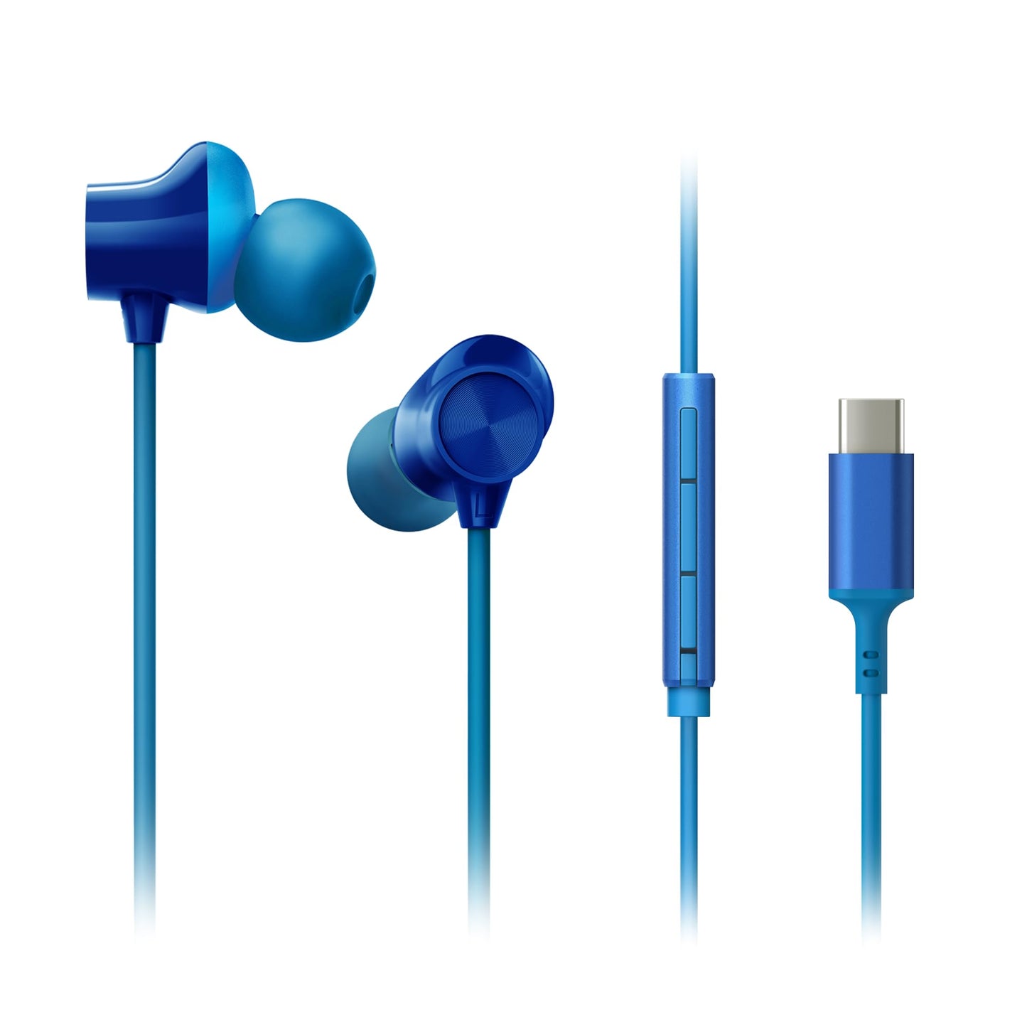 Panasonic ErgoFit Wired Earbuds, in-Ear Headphones with Microphone and Call Controller, Ergonomic Custom-Fit Earpieces (S/M/L), USB-C Compatible