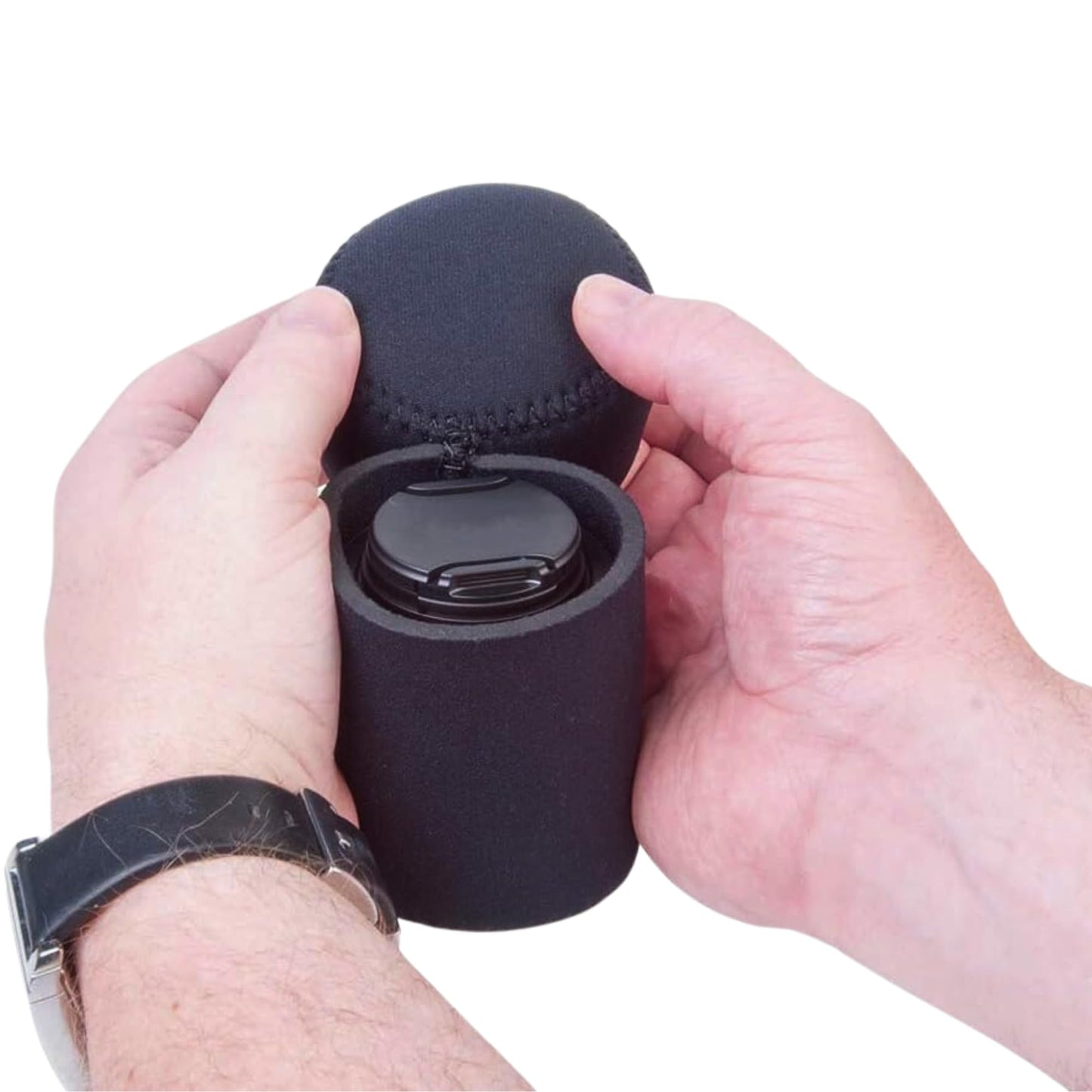 OP/TECH USA Fold-Over Neoprene Lens Pouch - Camera Lens Case for safe Lens Cover storage, Great for Photography & outdoor shoot, Keeps your Lens