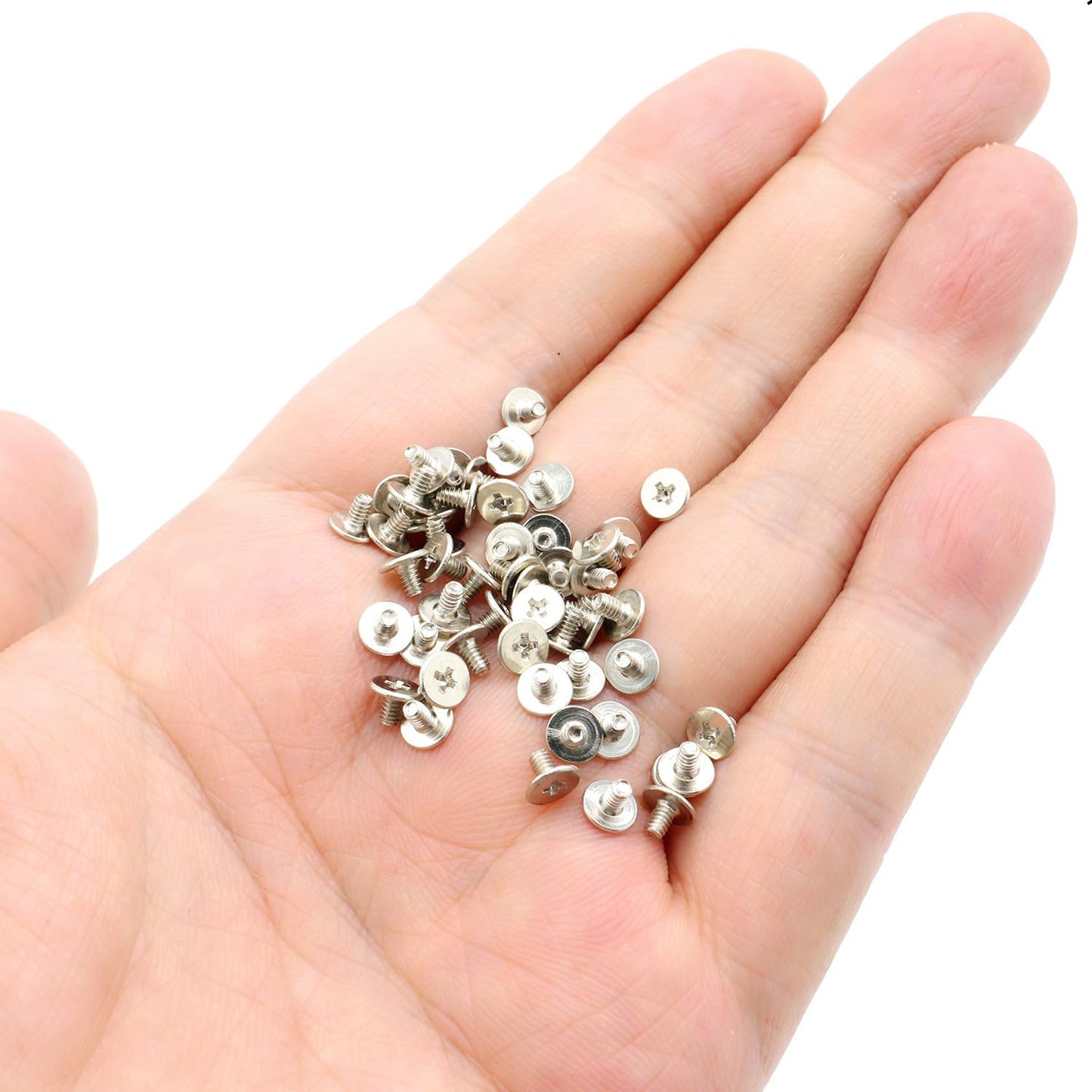 50pcs NVMe M.2 SSD Mounting Screws,Stainless Flat Phillips Head HDD M2 x 3mm Screw for Computer PC Laptop Case WLAN Card Cooling Fan I/O Board,M2*3mm