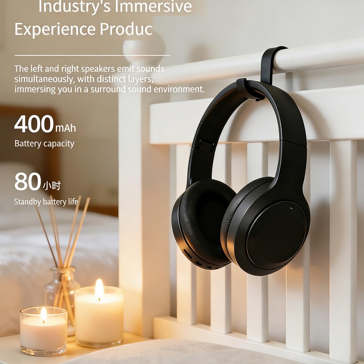 Wireless Bluetooth 5.4 Headphones Over Ear ,Noise Reduction Wireless Headphones with Microphone/Deep Bass,Adjustable HiFi Stereo Foldable On Ear
