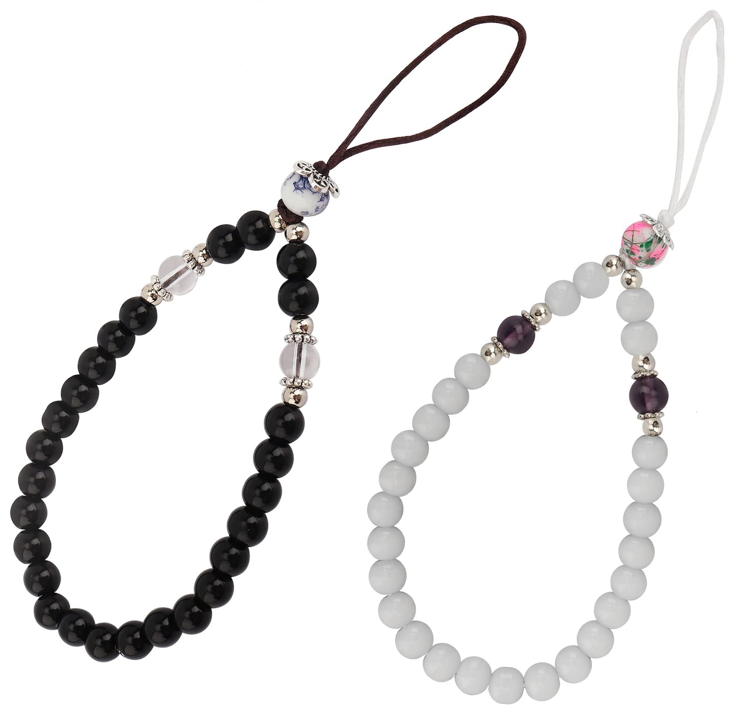 zdyCGTime (2Pack Mobile Phone Lanyard Crystal Bead Wrist Lanyard with key Chain, Mobile Phone Camera Wallet MP3 MP4 U disk PSP key chain