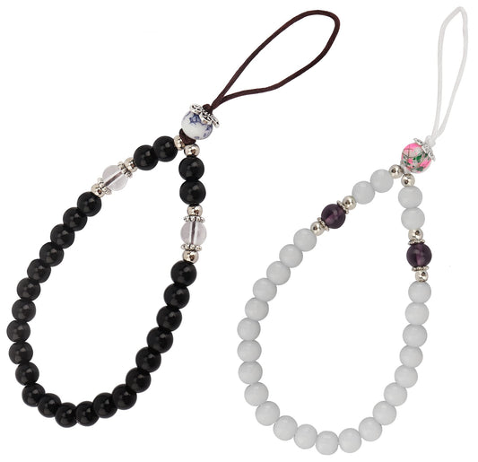 zdyCGTime (2Pack Mobile Phone Lanyard Crystal Bead Wrist Lanyard with key Chain, Mobile Phone Camera Wallet MP3 MP4 U disk PSP key chain