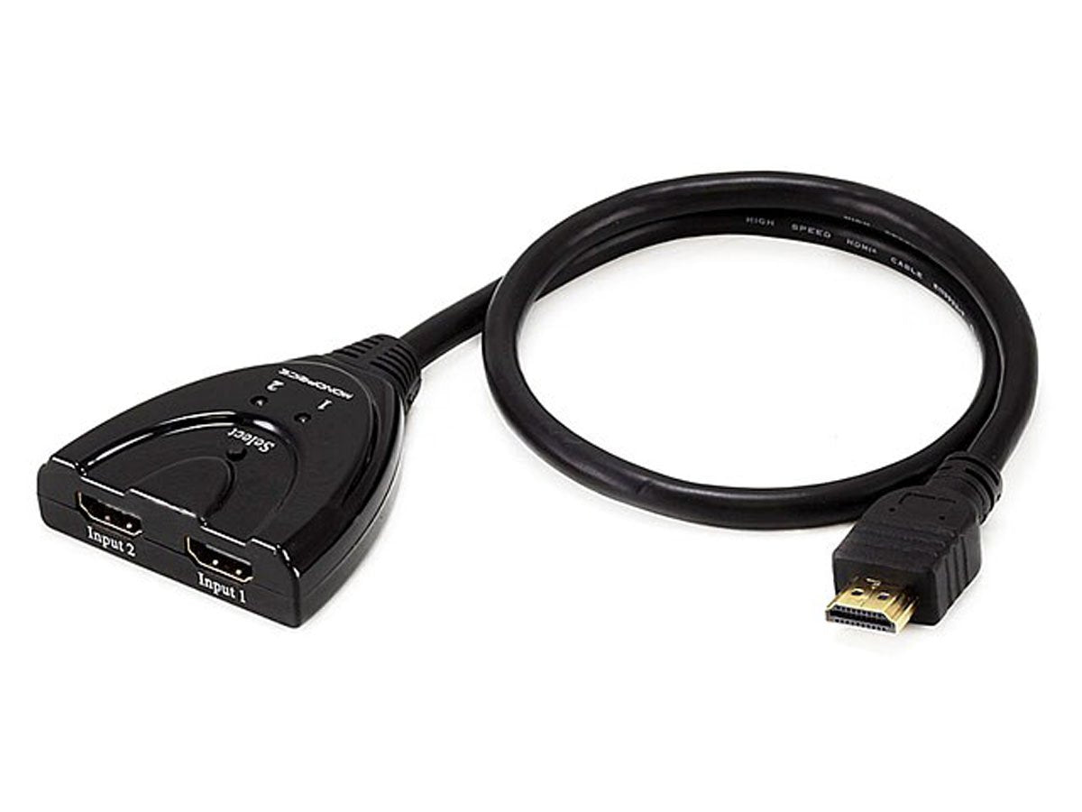 Monoprice Blackbird - 2x1 HDMI 1.4 Switch, Pigtail, HDCP 1.4, 1080p@60Hz, Black