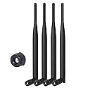 Bingfu Dual Band WiFi 2.4GHz 5GHz 5.8GHz 6dBi MIMO RP-SMA Male Antenna (4-Pack) for WiFi Router Wireless Network Card USB Adapter Security IP Camera