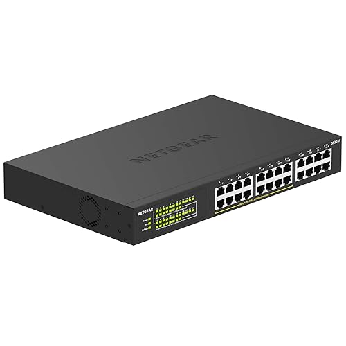 NETGEAR 24 Port PoE Switch Unmanaged - 24 Port PoE Gigabit Switch with 16 PoE+ Ports (190W), Desktop or Rackmount (GS324P)