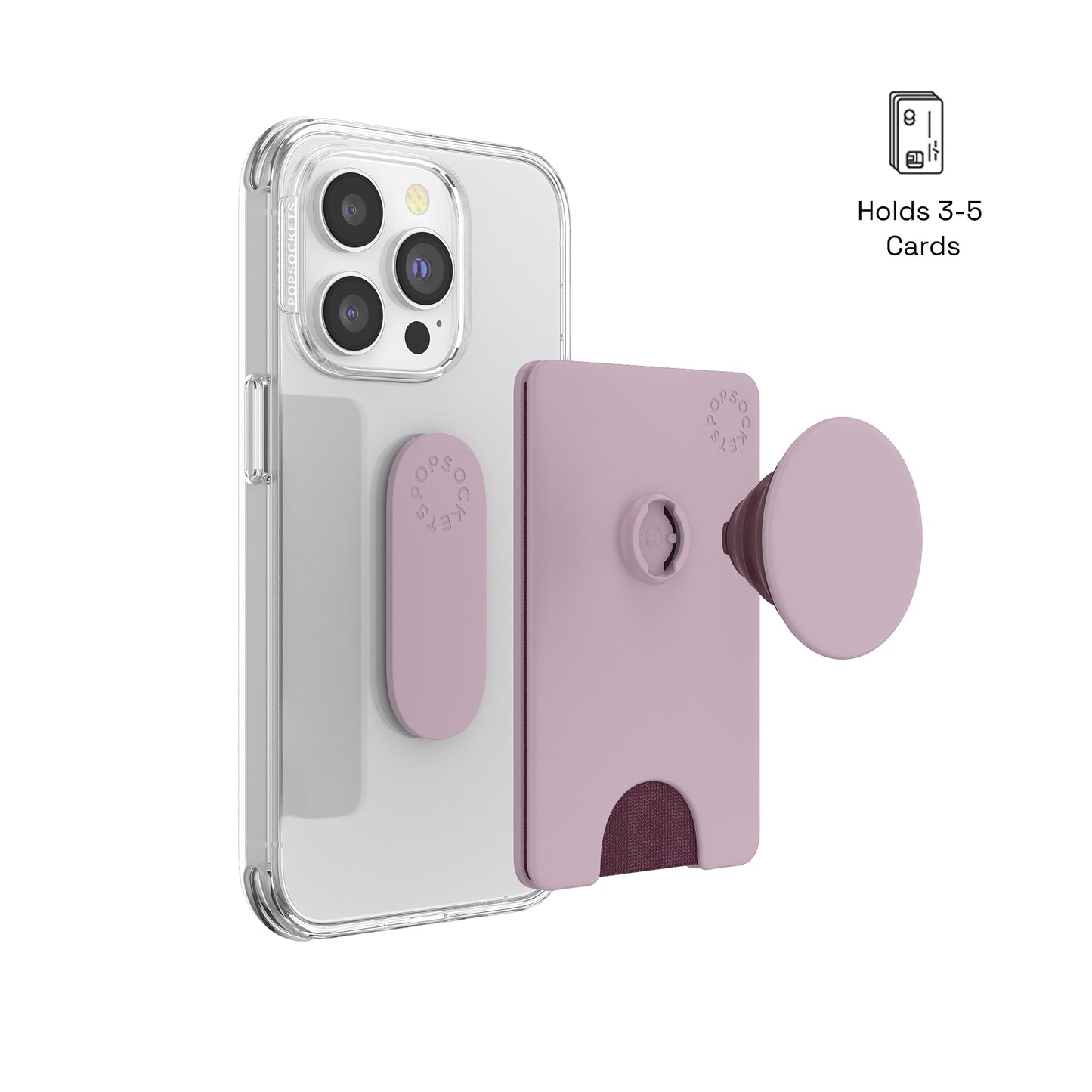 PopSockets Adhesive Phone Wallet and Card Holder with Grip, Light Pink - Blush Pink