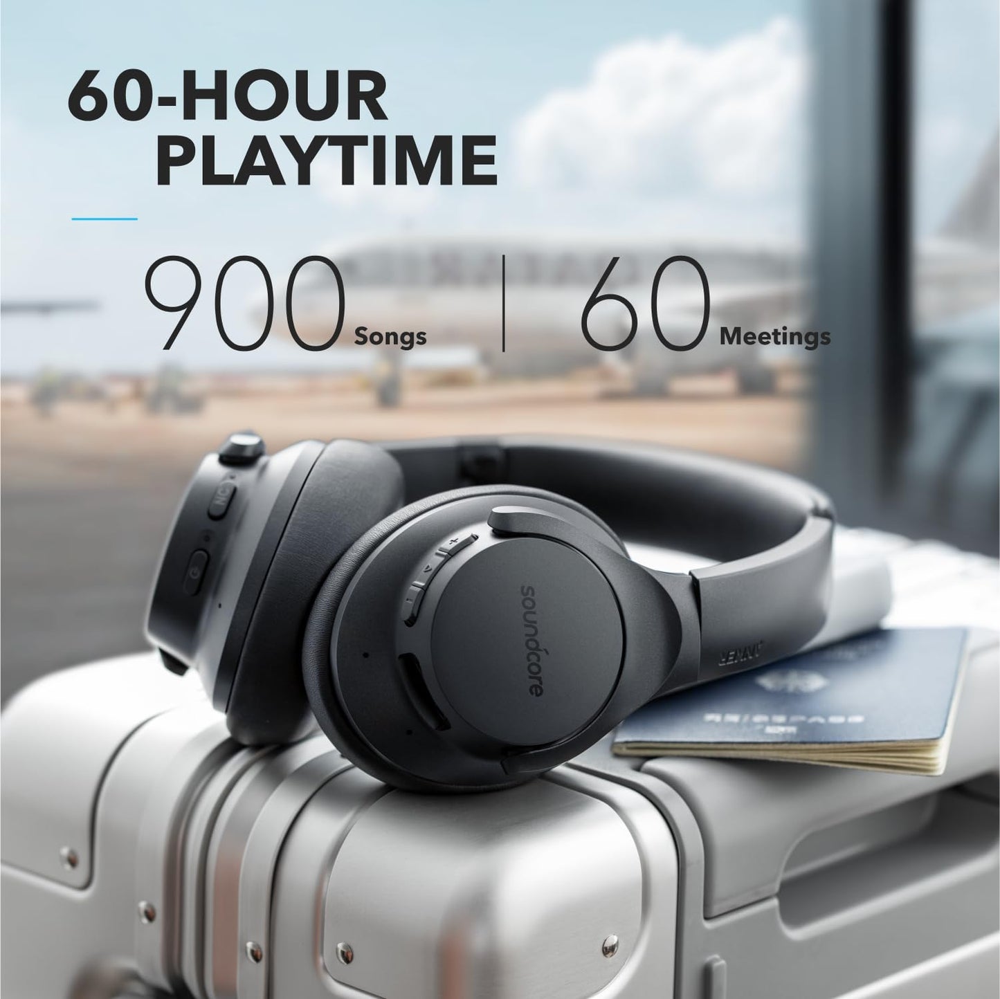 Soundcore Anker Life Q20 Hybrid Active Noise Cancelling Headphones, Wireless Over Ear Bluetooth Headphones, 70H Playtime, Hi-Res Audio, Deep Bass…
