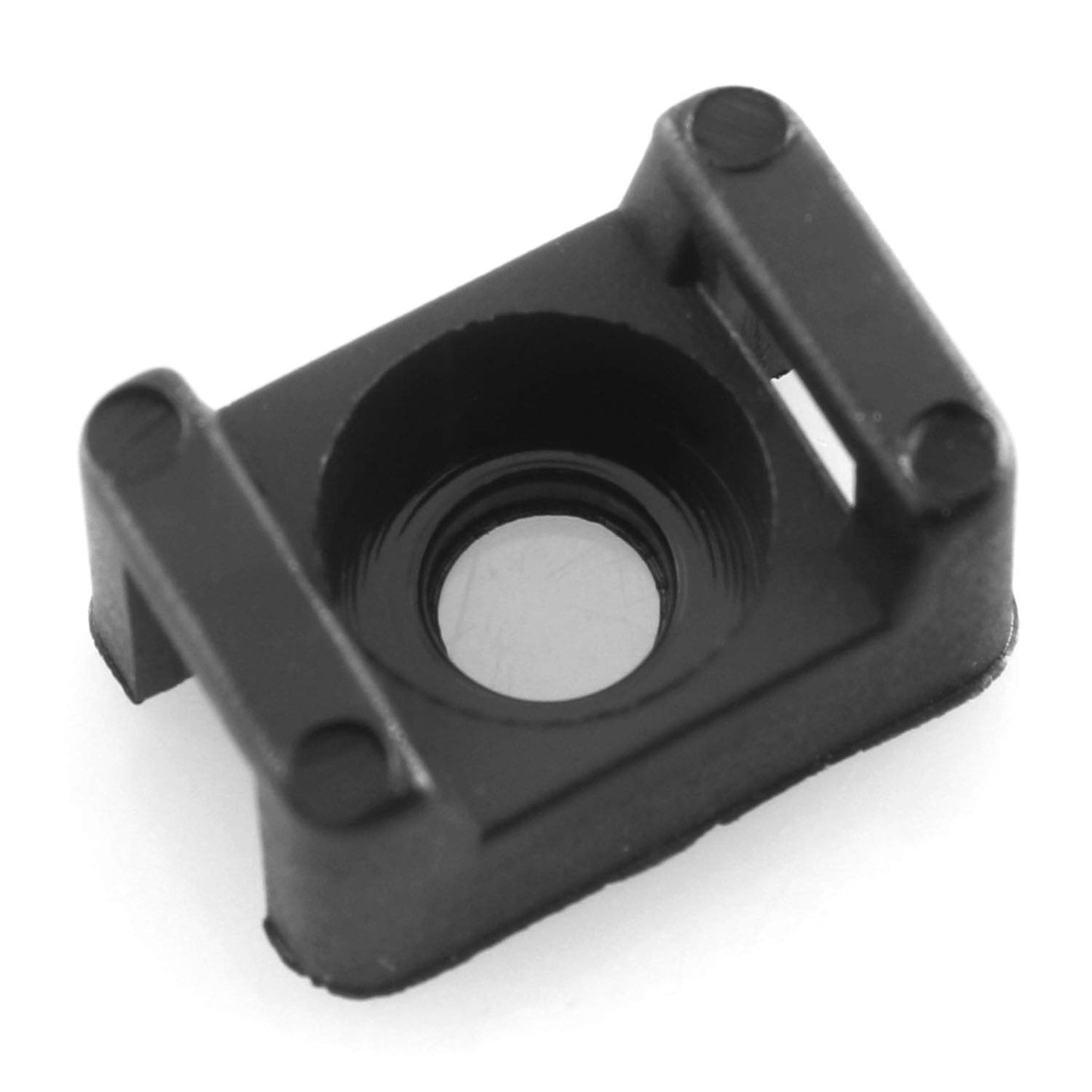 DGZZI Saddle Wire Holder 100PCS Black 4.5mm Width Screw Type Saddle Shape Cradle Tie Mounts Bases Clips Cable Holder