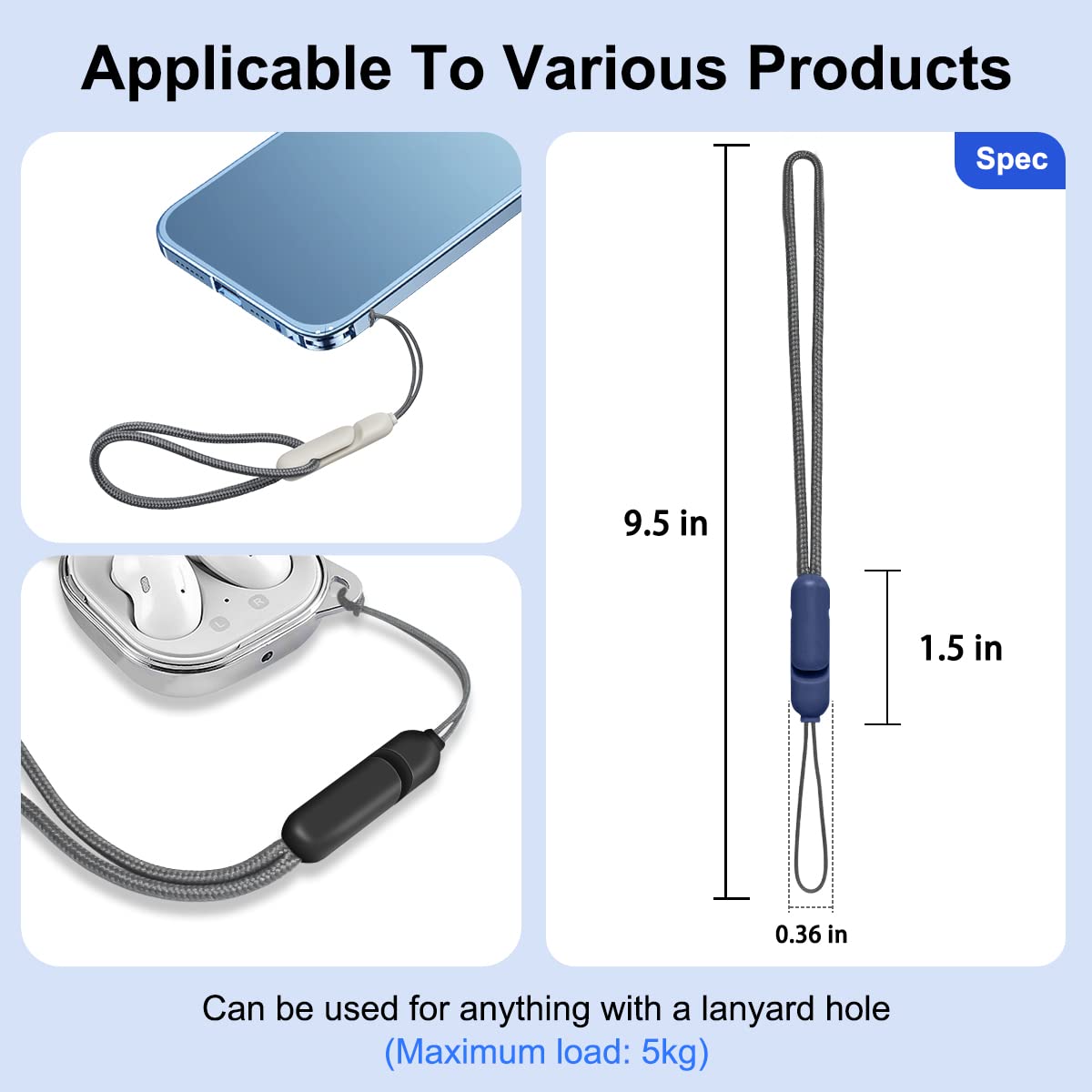 [4Pack] Lanyard for AirPods Pro 2nd Generation,New Wireless Bluetooth Earbuds Protective Case Anti-Lost Lanyard Compatible with AirPods Pro 2nd (2022)
