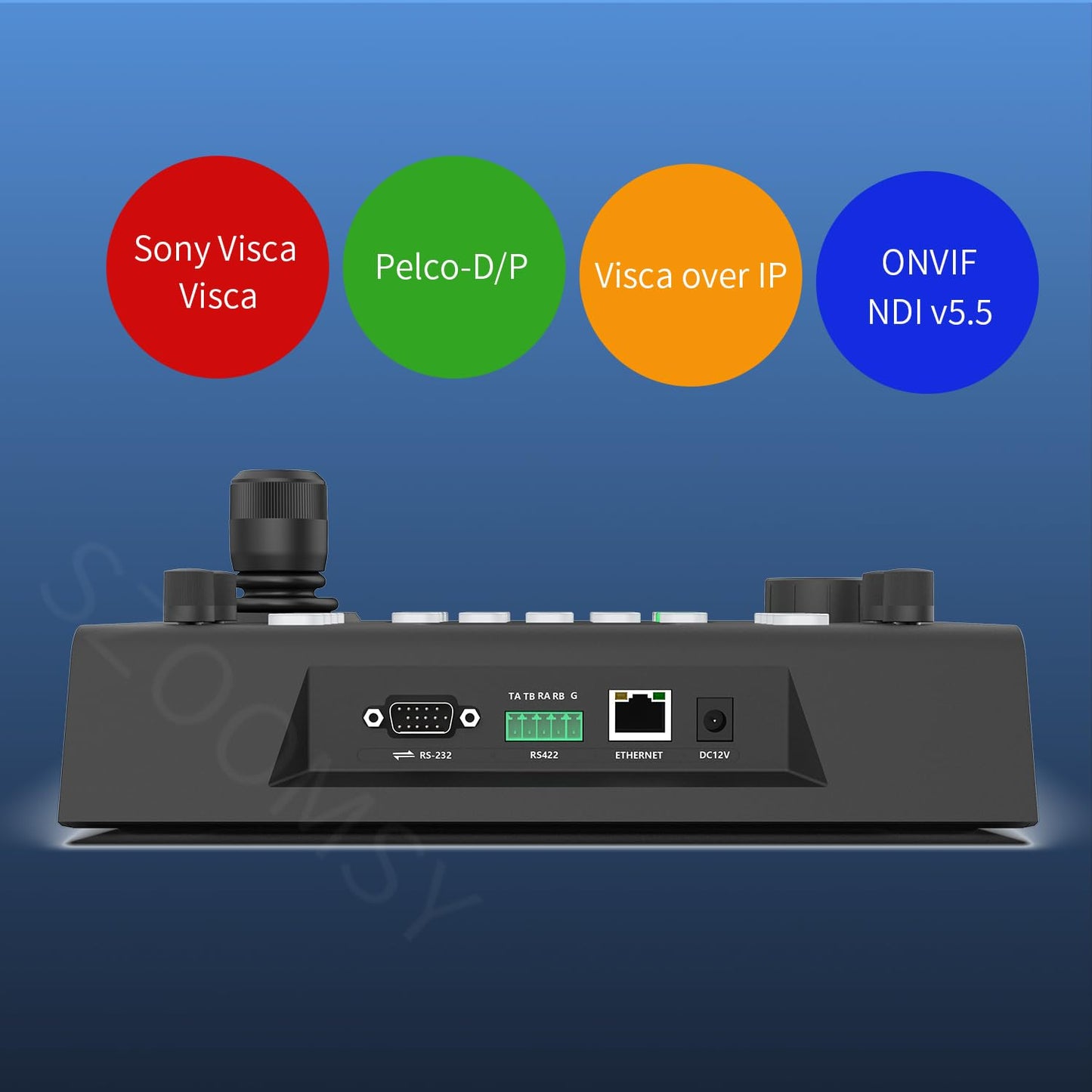 SZOOMSY PTZ Controller, 3.49“Lcd Screen, Real-Time Decoding Preview, Supports NDI POE, Visca Pelco-D/P, RS422/RS485, RS232, RJ45 LAN, Suitable For PTZ