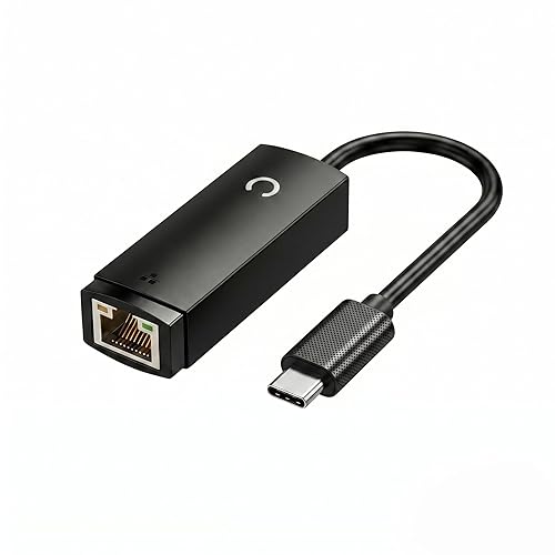 Ethernet Network Adapter, USB to RJ45 LAN Wired Adapter for Ultrabook, Chromebook, Laptop, Desktop, Plug and Play Type-C to100 Mbps, Compatible