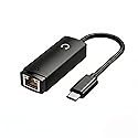 Ethernet Network Adapter, USB to RJ45 LAN Wired Adapter for Ultrabook, Chromebook, Laptop, Desktop, Plug and Play Type-C to100 Mbps, Compatible