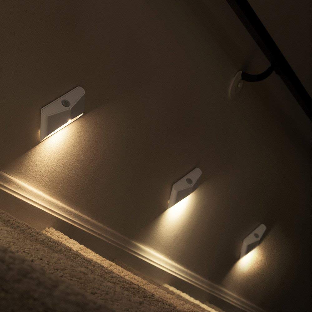 Mr. Beams MB710 LED Nightlight, Wireless, Battery-Powered, Motion-Sensing For Use In Bedroom, Stairs, Nursery, Kitchen & More, Three-Pack