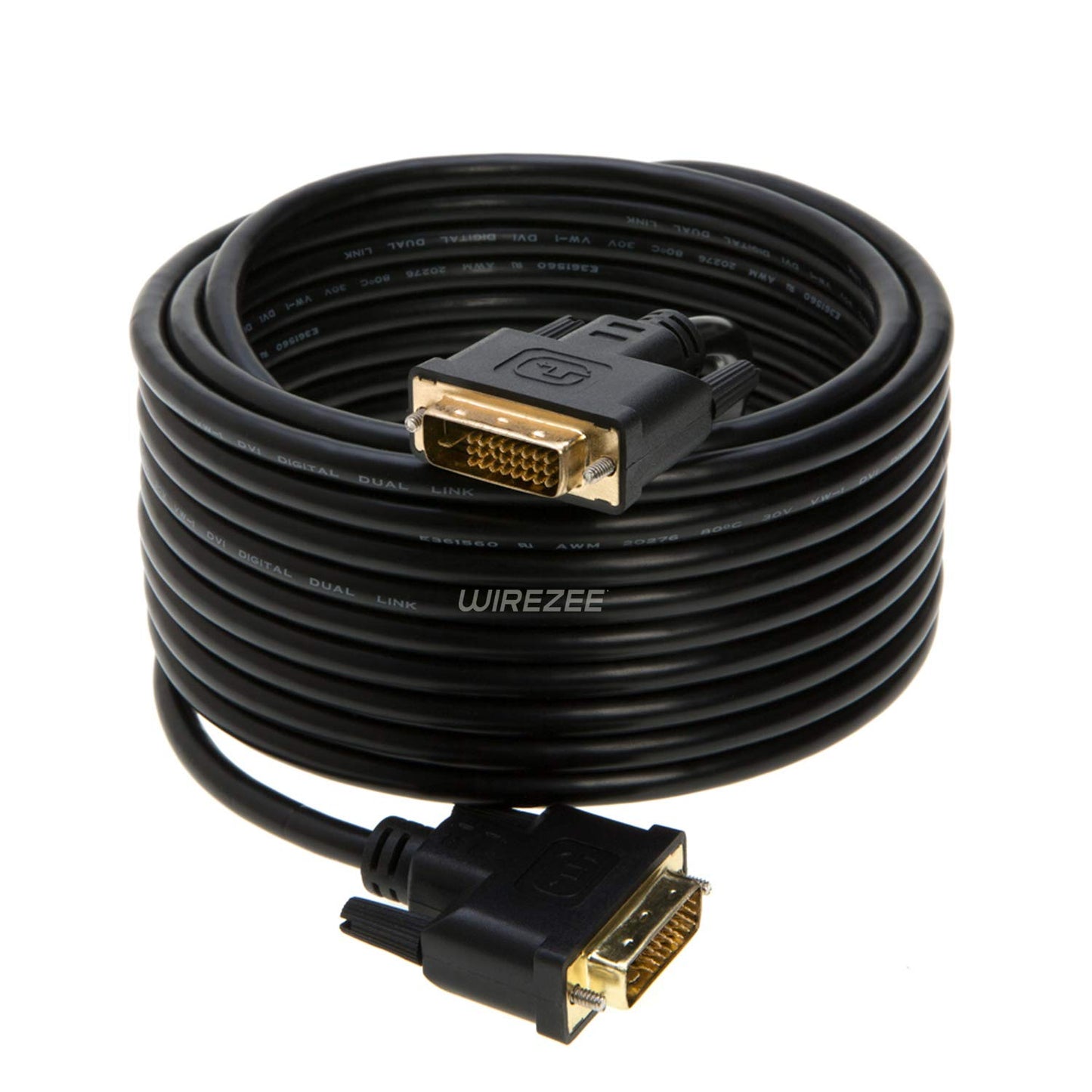 DVI-D Cable Dual Link DVI to DVI Male Wire 24+1 Pin 3ft 6ft 10ft 15ft 25ft (15FT)