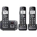 Panasonic DECT 6.0 Expandable System, Cordless Phones With Answering Machine and Call Blocking - 3 Cordless Phones 3 Handsets - KX-TGE633M (Metallic