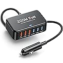 Ftenlyen 200W Car Charger 6-Port USB Car Charging Station - 12V 24V Cigarette Lighter Adapter Fast Charging Road Trip Automobile Charger for iPhone
